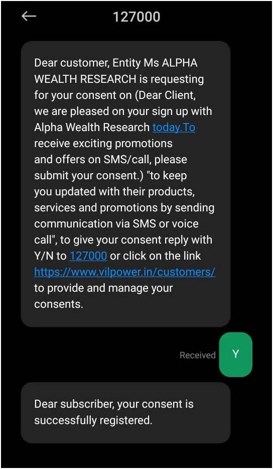 Step 5 - DND Consent via Link